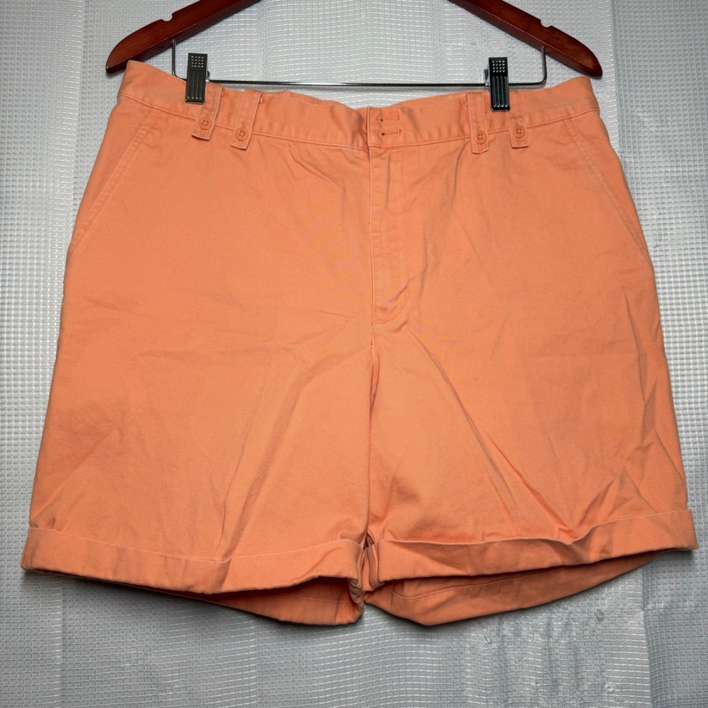 Lauren Ralph Lauren Chino Shorts Cotton Peach Cuffed Classic Preppy Womens 12